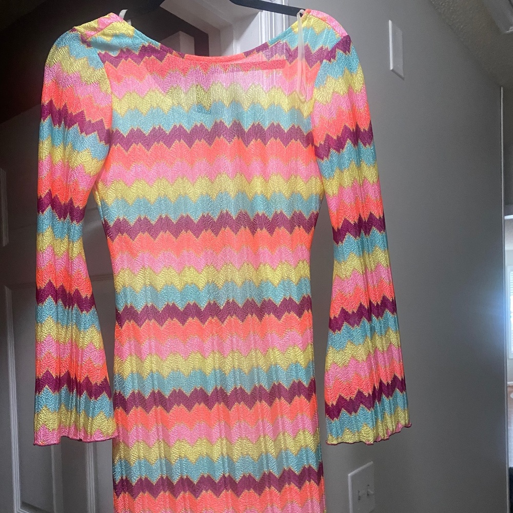 Boutique Colorful Chevron Dress